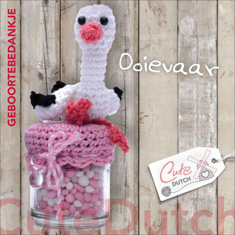 CuteDutch Downloadpatroon Haakpatroon: Geboortebedankje Ooievaar