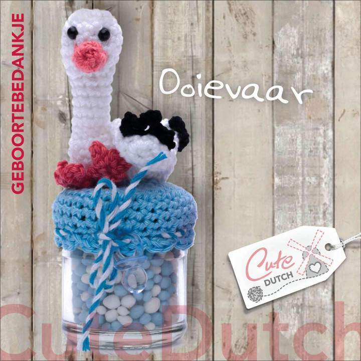CuteDutch Downloadpatroon Haakpatroon: Geboortebedankje Ooievaar