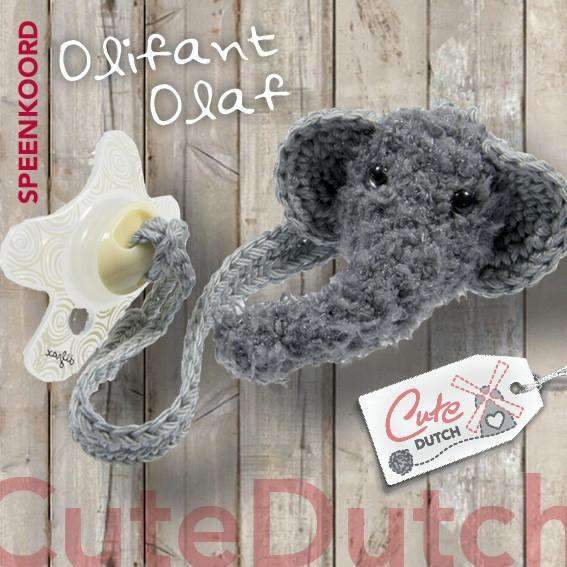 CuteDutch Downloadpatroon Haakpatroon Speenkoord olifant Olaf (download)