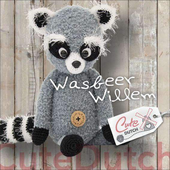 CuteDutch Downloadpatroon Haakpatroon Wasbeer Willem (download)