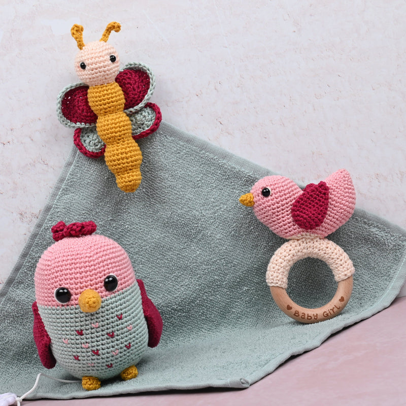 CuteDutch Garenpakketten Garenpakket: Babyset Vogel en Vlinder