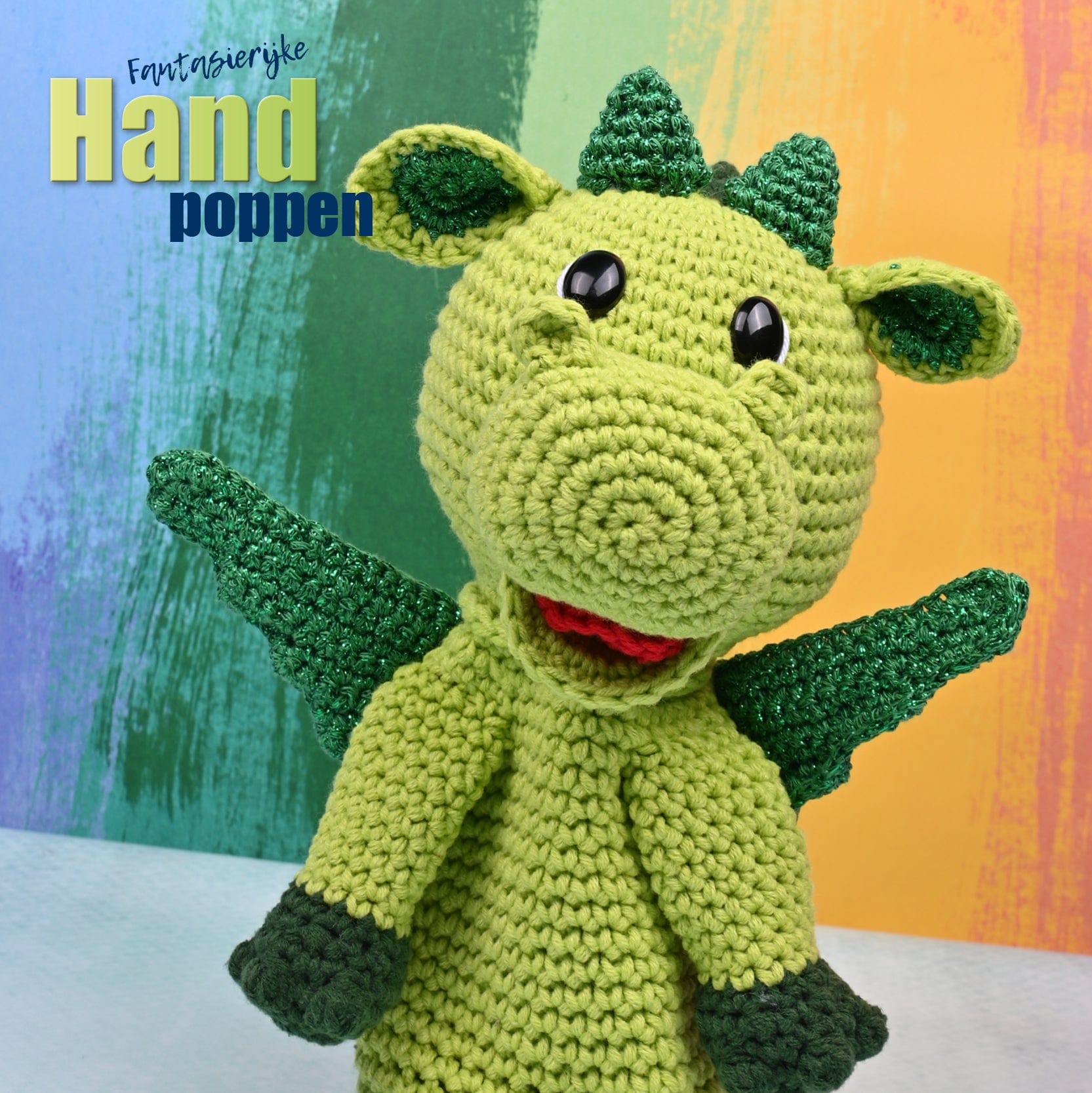 Handpop Pattern Home Fantasierijke Handpoppen haken | Garenpakket: Handpop Draak