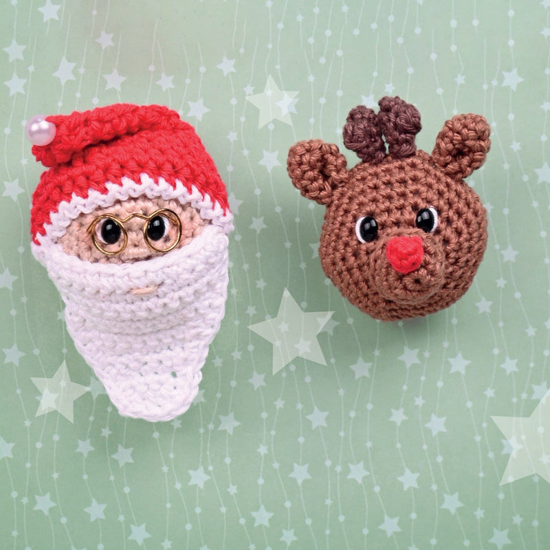 CuteDutch Haakpakketten Haakpakket: Broches Kerstman en Rudolph