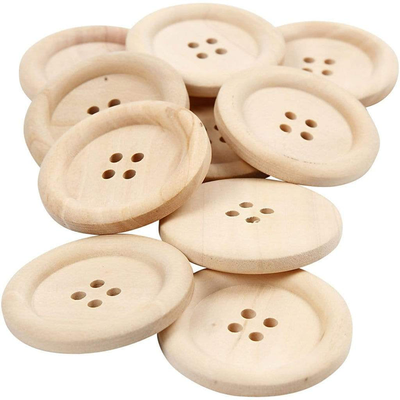 Houten knopen 35 mm (10 stuks)