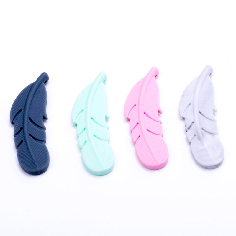 CuteDutch Kralen Silicone veertjes - vier stuks