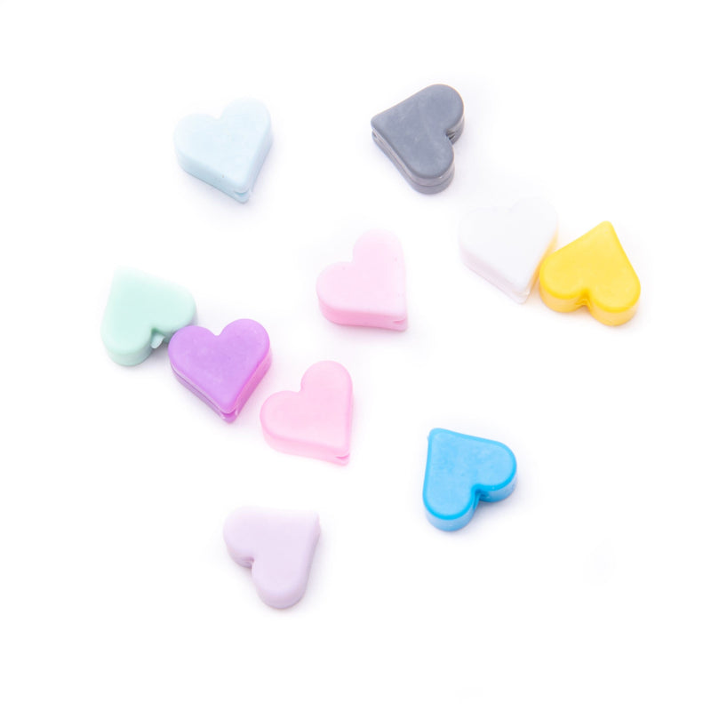 CuteDutch Kralen Siliconen hartjes kralen (10 stuks)