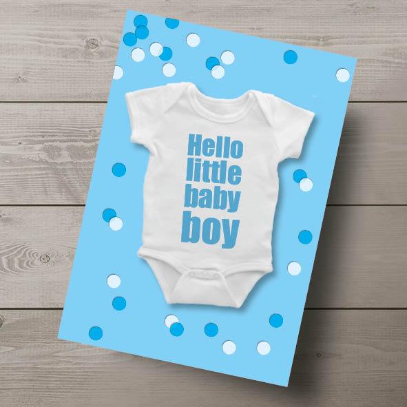 CuteDutch Stationary Ansichtkaart: Hello Little Baby Boy