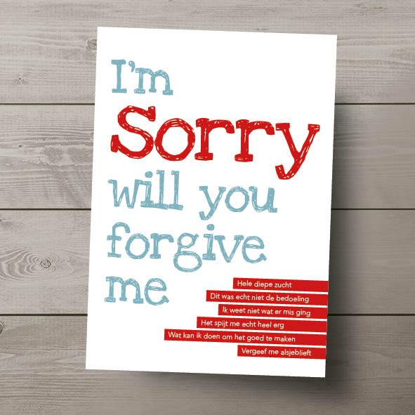 CuteDutch Stationary Ansichtkaart: I'm sorry will you forgive me