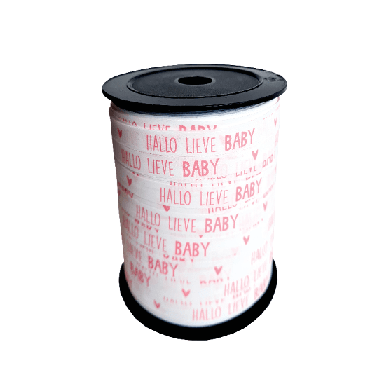 CuteDutch Stationary Cadeaulint - Hallo lieve baby, wit/roze