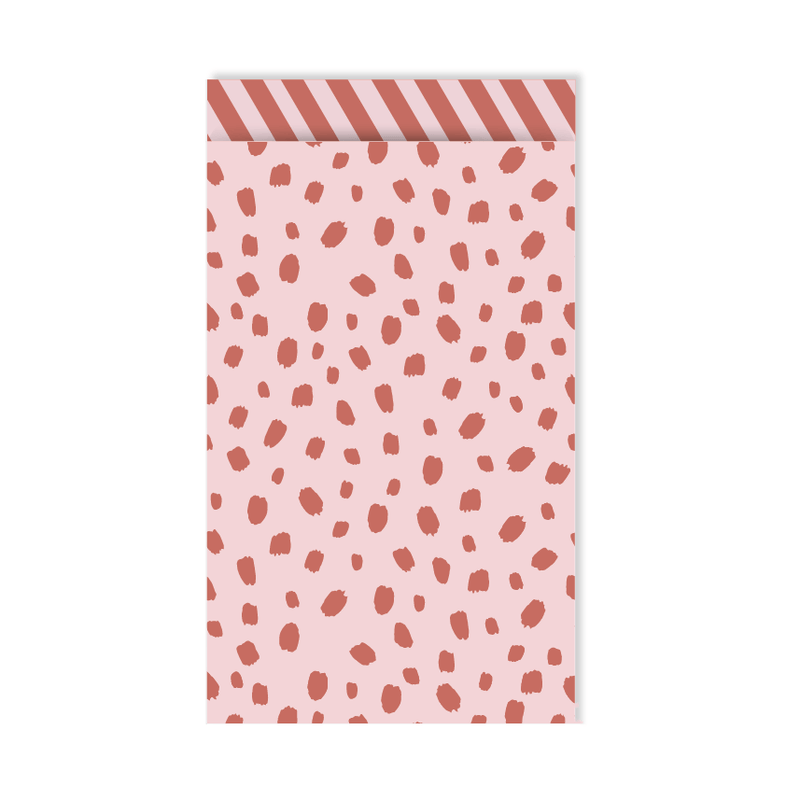 CuteDutch Stationary Cadeauzakjes - 101 Dots oudroze/stripes (10 stuks)