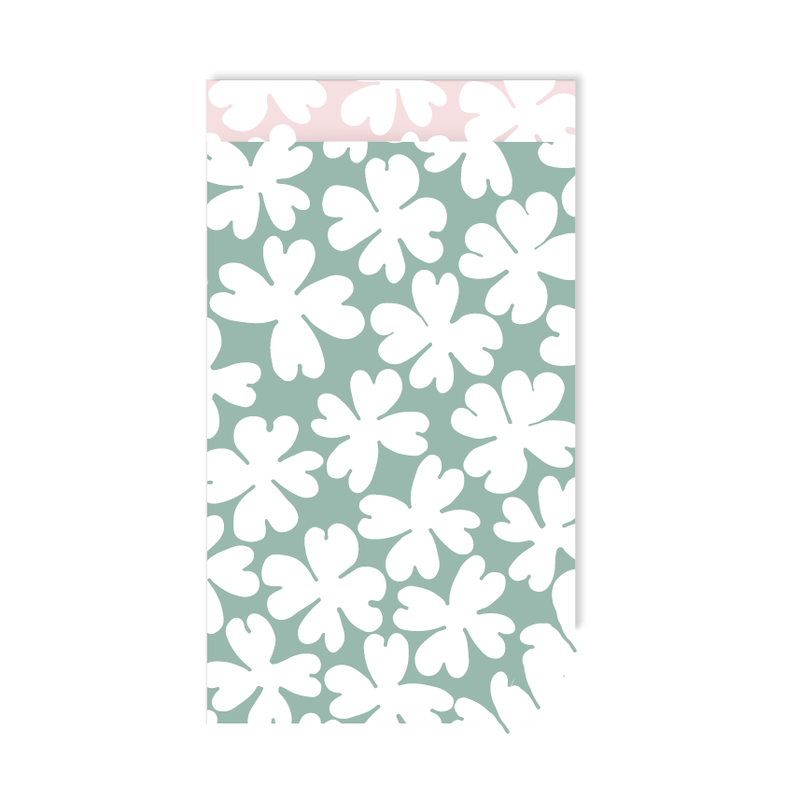 CuteDutch Stationary Cadeauzakjes - Flower power mint/roze (10 stuks)