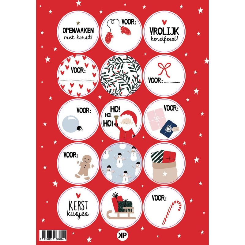 CuteDutch Stationary Stickers - Assortiment Kerst (15 stuks)