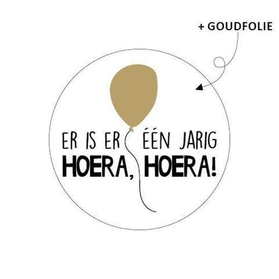 CuteDutch Stationary Stickers - Er is er één jarig hoera, hoera! (12 stuks)