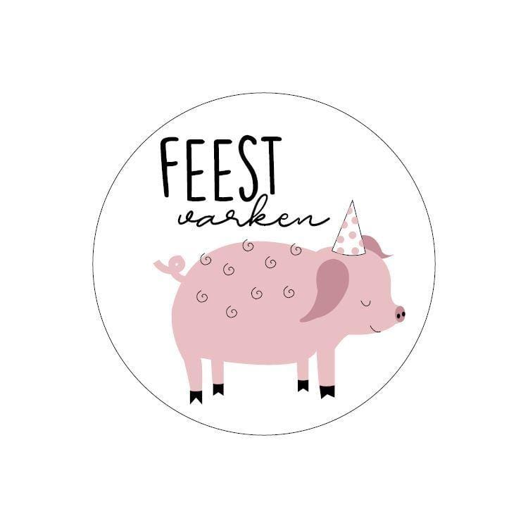 CuteDutch Stationary Stickers - Feestvarken (12 stuks)