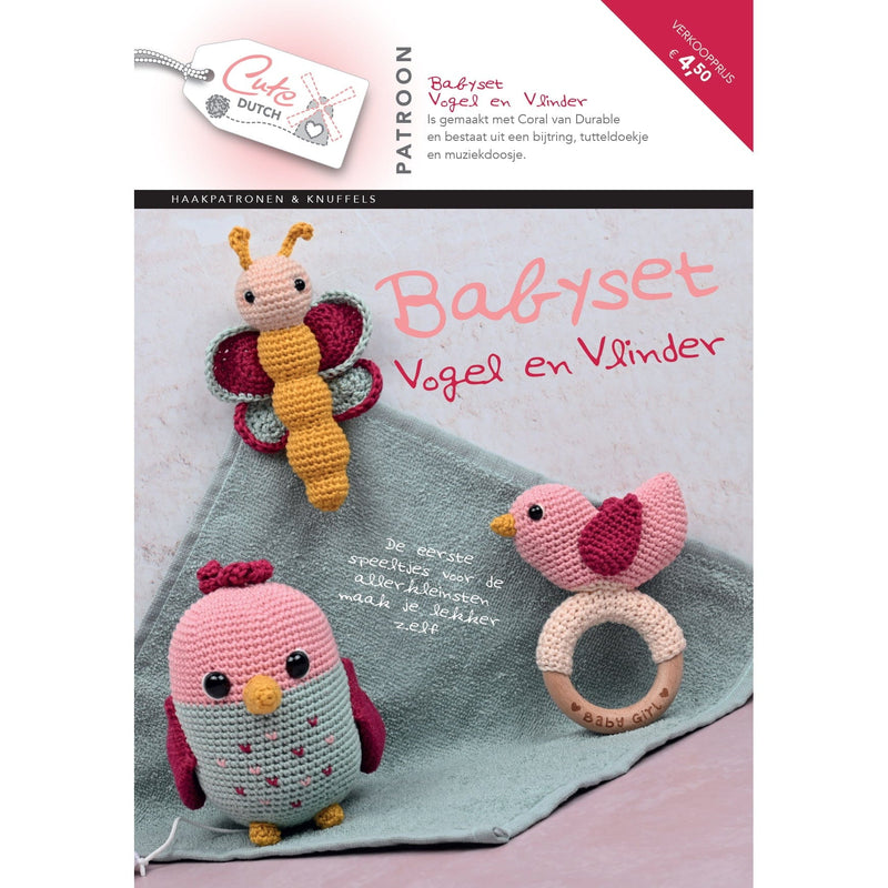 CuteDutch Uitgeverij Patroonboeken CuteDutch - Patroonboekje Babyset Vogel en Vlinder