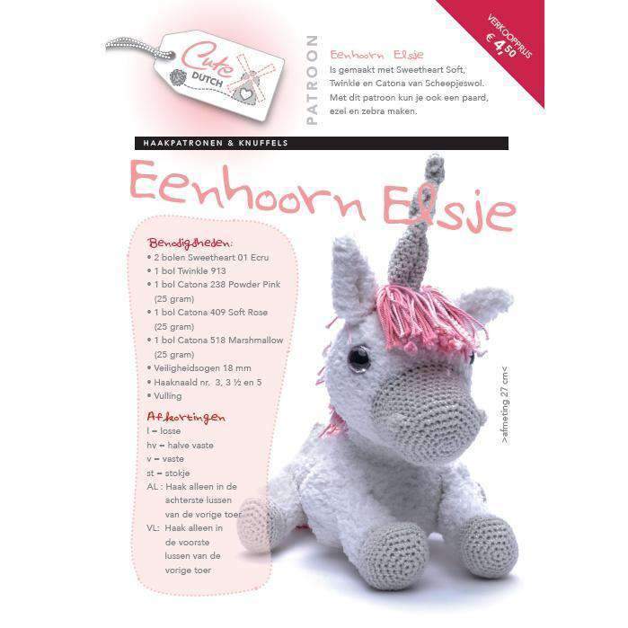 CuteDutch Uitgeverij Patroonboeken CuteDutch - Patroonboekje eenhoorn Elsje