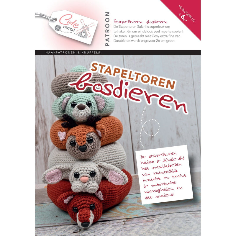 CuteDutch Uitgeverij Patroonboeken CuteDutch - Patroonboekje Stapeltoren Bosdieren