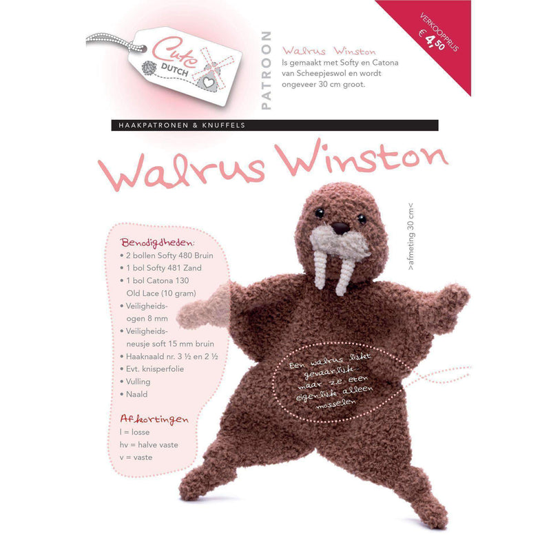 CuteDutch Uitgeverij Patroonboeken CuteDutch - Patroonboekje Walrus Winston