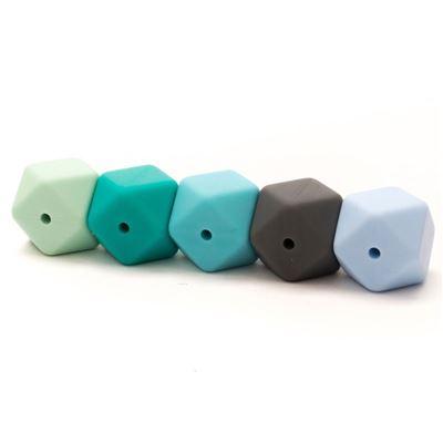 Durable Kralen Mix Blauw Durable Siliconen Hexagon kralen 5 stuks