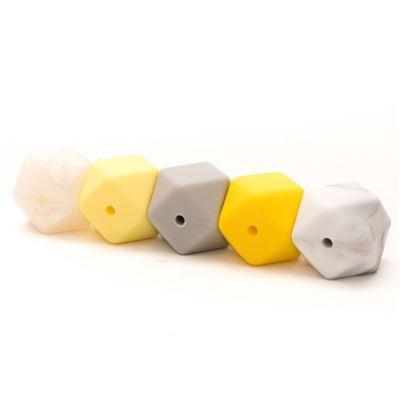 Durable Kralen Mix Blauw Durable Siliconen Hexagon kralen 5 stuks
