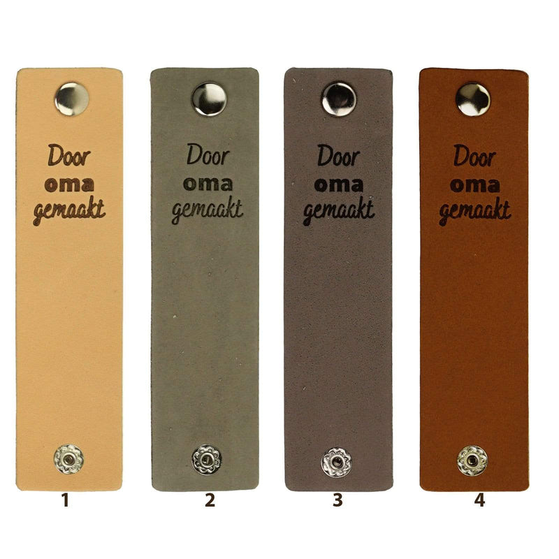 Durable Labels Durable - Leren Label Door Oma gemaakt met drukknoop (2 stuks)