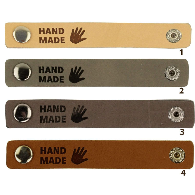 Durable Labels Durable - Leren Label Handmade met drukknoop (2 stuks)