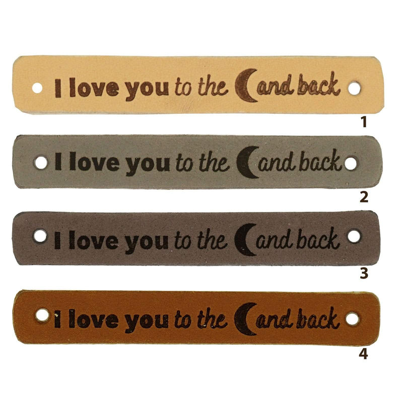 Durable Labels Durable - Leren Label I Love you to the moon and back (2 stuks)