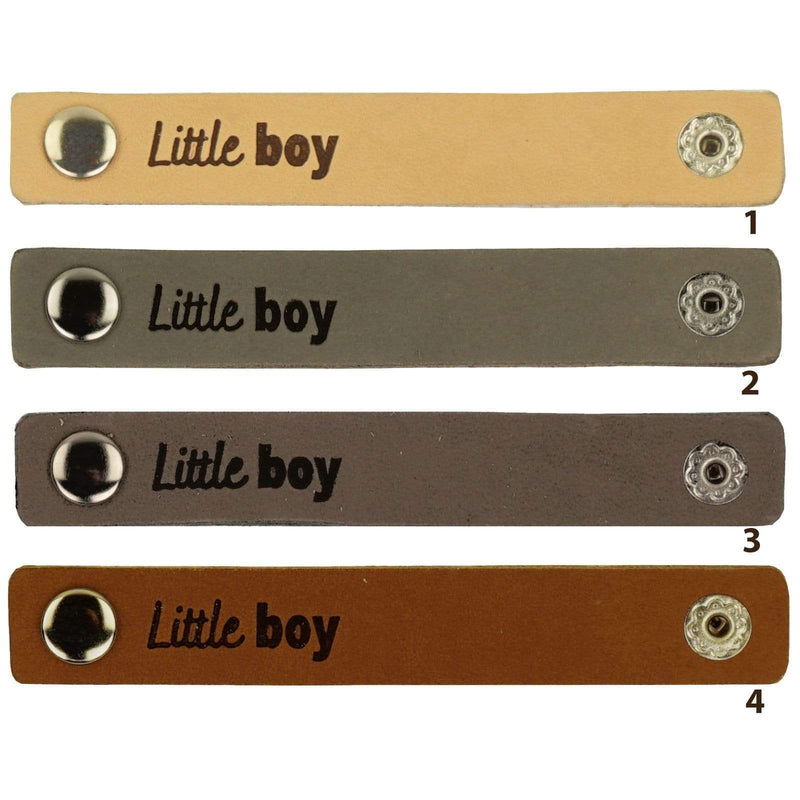 Durable Labels Durable - Leren Label Little Boy met drukknoop (2 stuks)