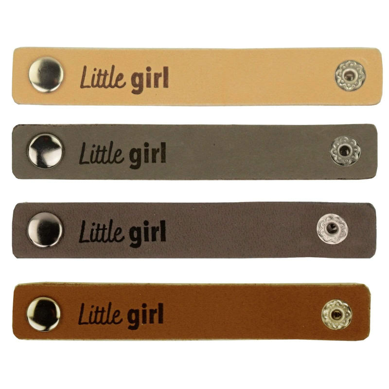 Durable Labels Durable - Leren Label Little Girl met drukknoop (2 stuks)