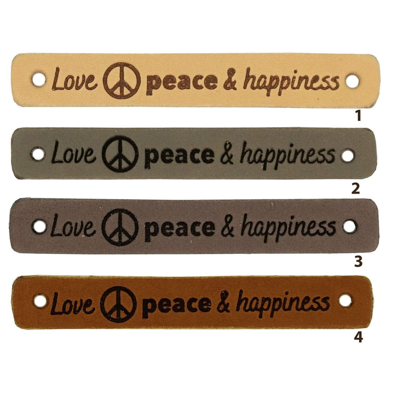 Durable Labels Durable - Leren Label Love Peace Happiness (2 stuks)