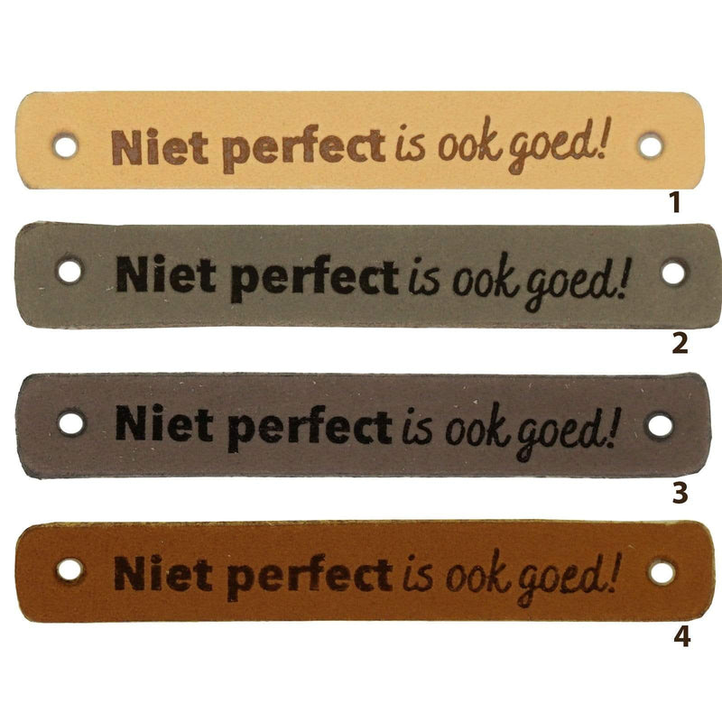 Durable Labels Durable - Leren Label Niet Perfect Is Ook Goed (2 stuks)