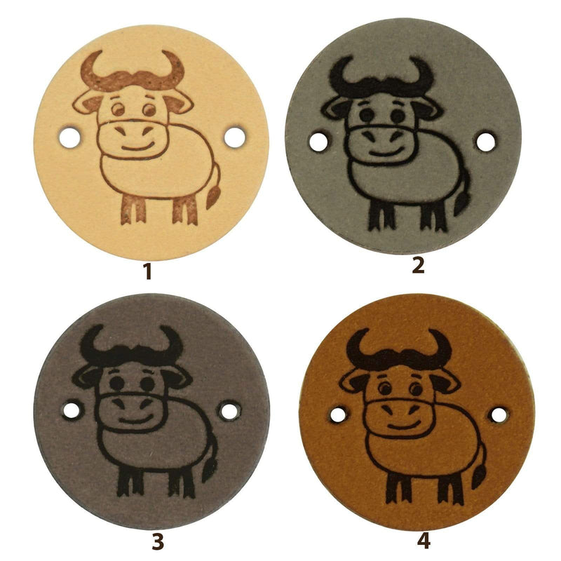 Durable Labels Durable - Leren Label Rond Cow (2 stuks)