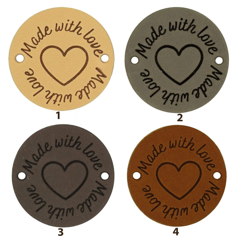 Durable Labels Durable - Leren Label Rond Made With Love (2 stuks)