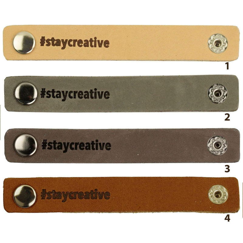 Durable Labels Durable - Leren Label Stay Creative met drukknoop (2 stuks)
