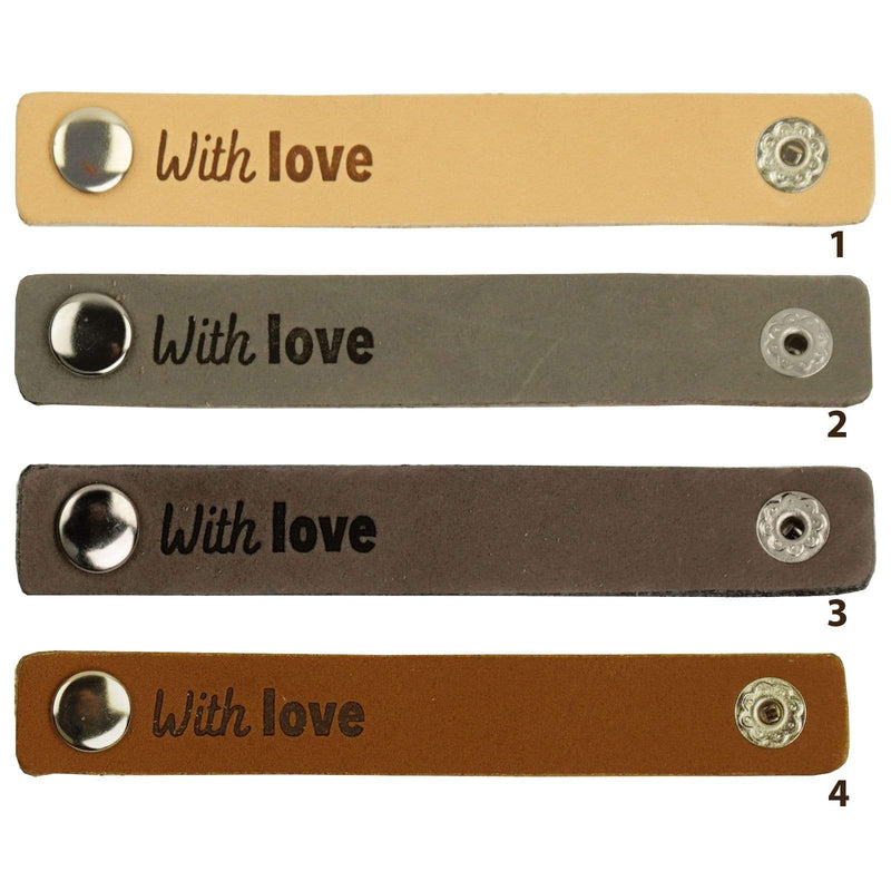 Durable Labels Durable - Leren Label With Love met drukknoop (2 stuks)