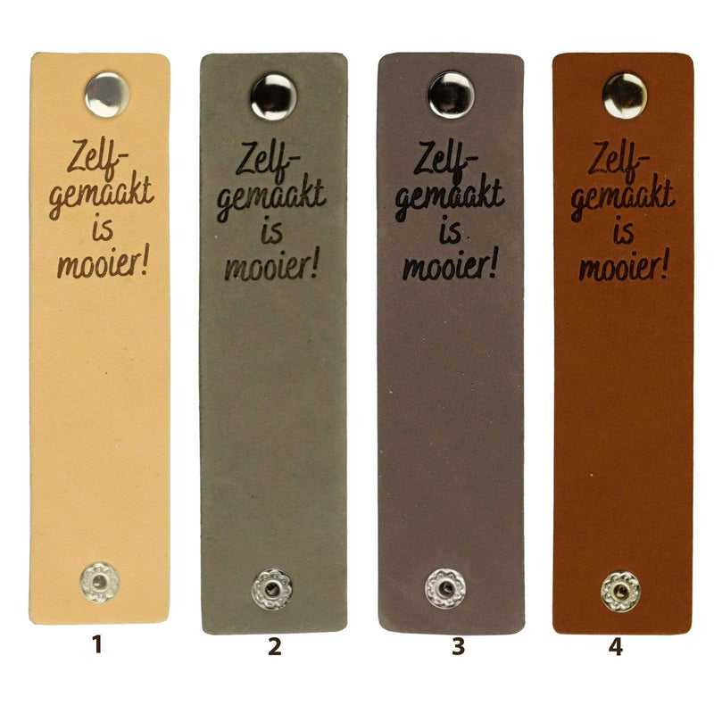 Durable Labels Durable - Leren Label Zelfgemaakt is mooier met drukknoop (2 stuks)