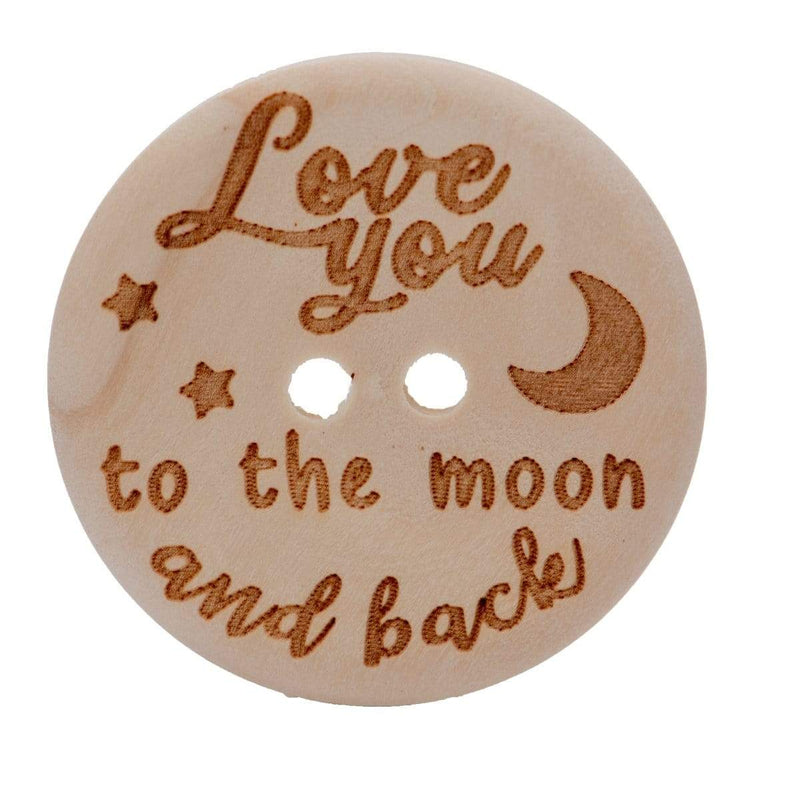 Durable Knopen Love you to the moon 30mm (2 stuks)