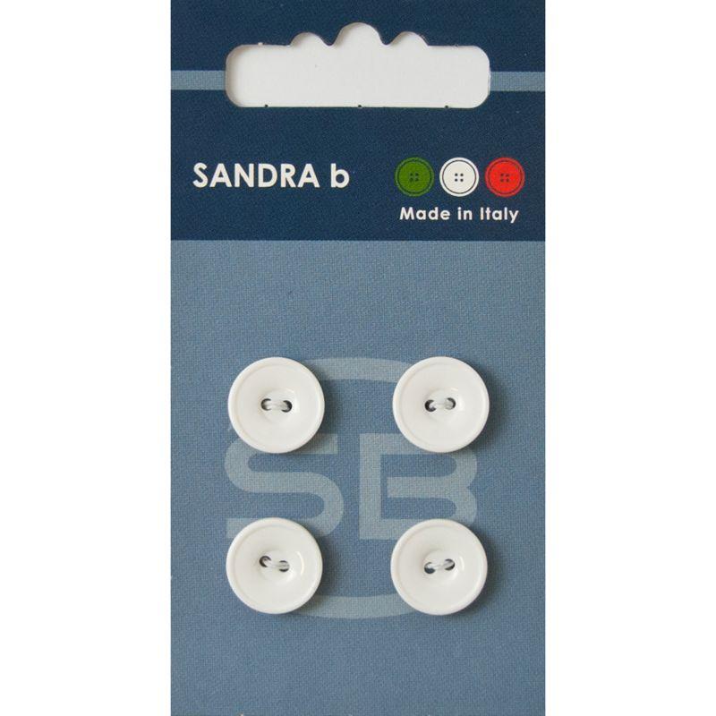 Sandra B knopen C017 maat 20 - 13 mm Wit