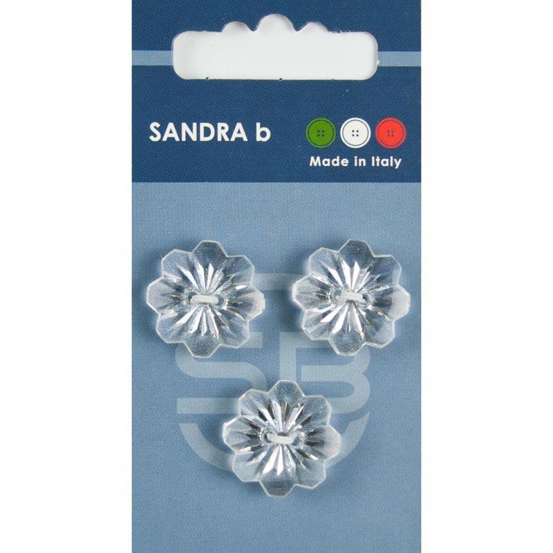 Sandra B knopen C025 maat 30 - 19 mm Transparant Bloem
