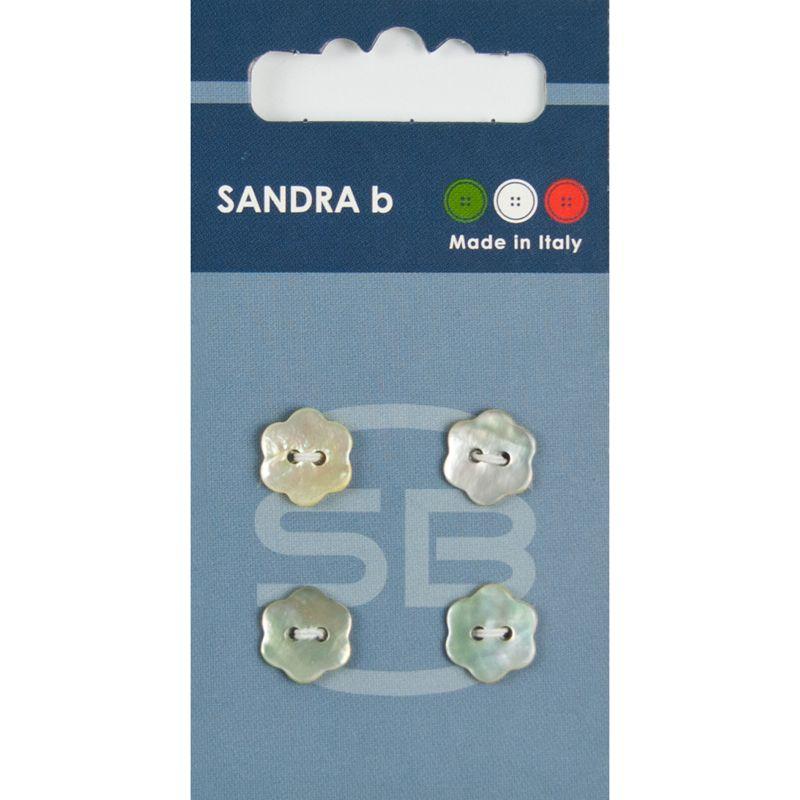 Sandra B knopen C026 maat 18 - 11 mm Parelmoer Bloem
