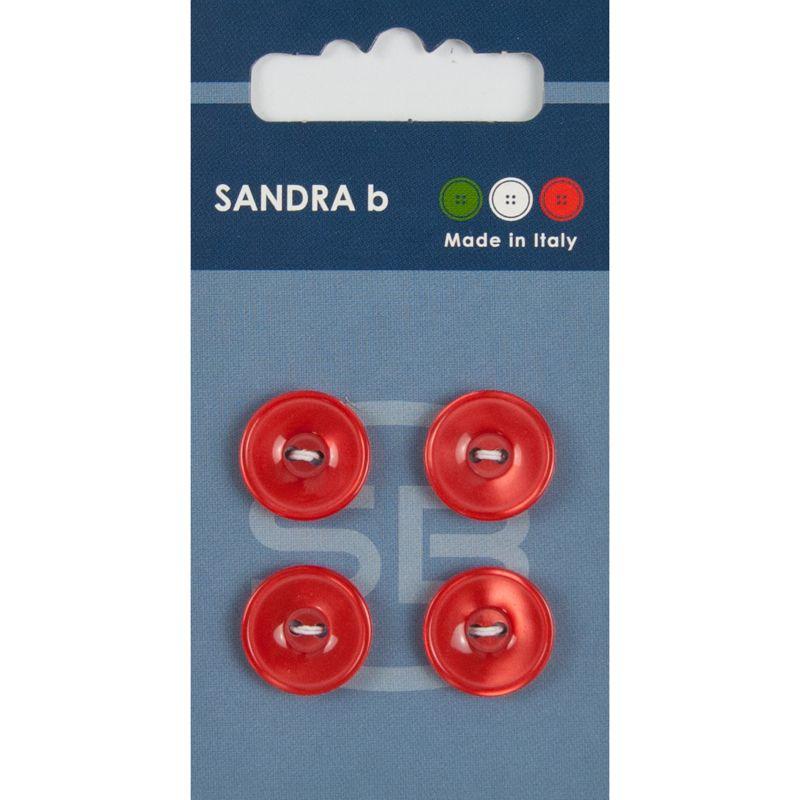 Sandra B knopen C049 maat 24 - 15 mm Hoogglans Rood