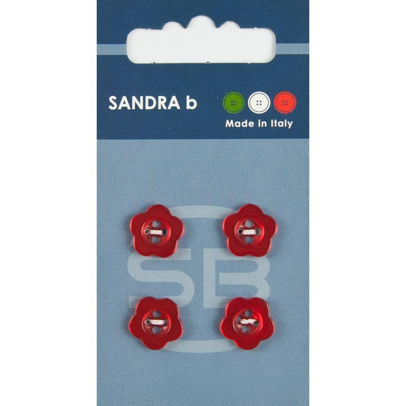 Sandra B knopen C052 maat 20 - 13 mm Bloemetje Rood
