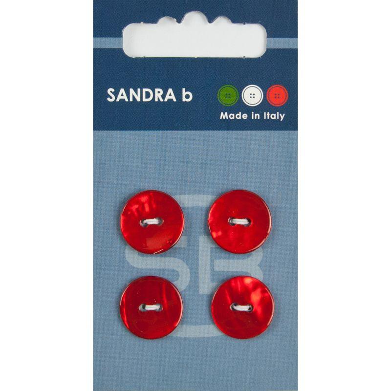 Sandra B knopen C053 maat 24 - 15 mm Parelmoer Rood