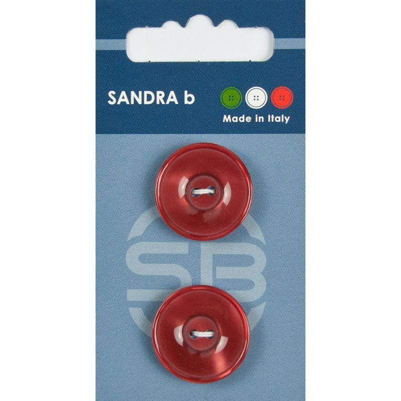Sandra B knopen C062 maat 36 - 23 mm Hoogglans Bruin/Rood