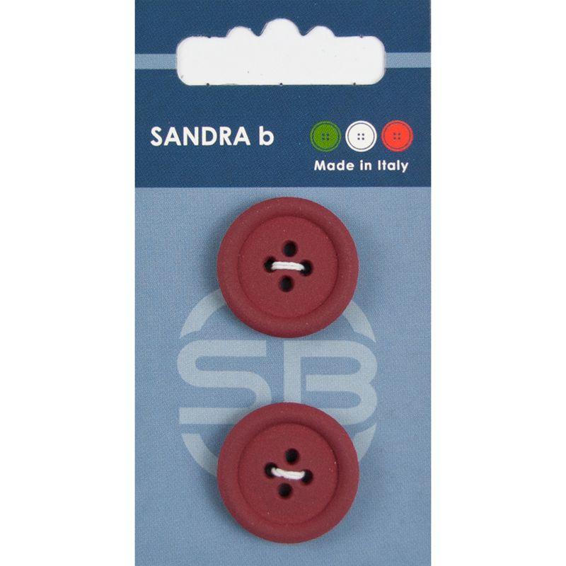 Sandra B knopen C063 maat 36 - 23 mm Bruin/Rood