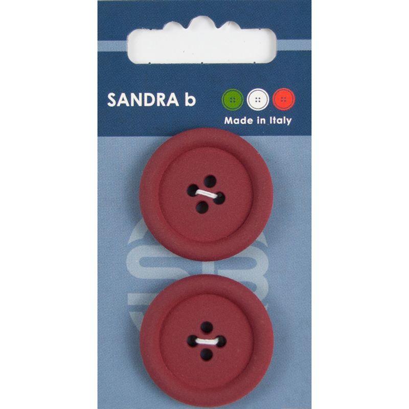Sandra B knopen C064 maat 48 - 30 mm Bruin/Rood