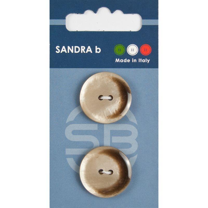Sandra B knopen C087 maat 36 - 23 mm Parelmoer Beige/Bruin