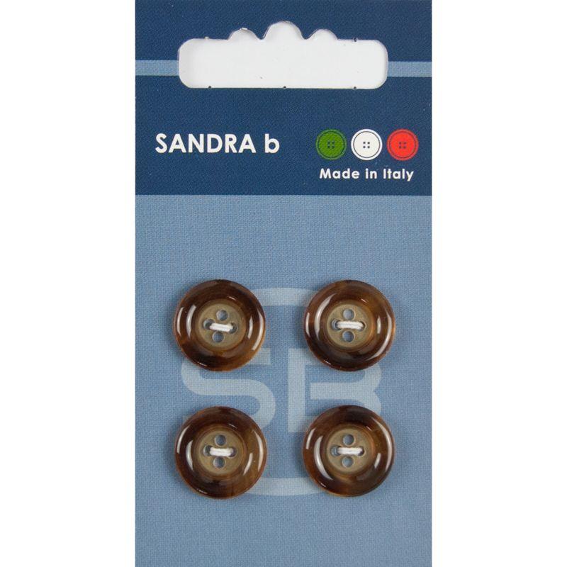 Sandra B knopen C088 maat 24 - 15 mm Transparant Beige/Bruin
