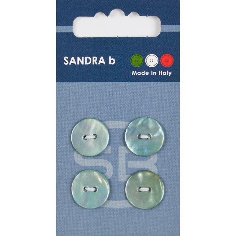 Sandra B knopen C126 maat 24 - 15 mm Parelmoer Mint