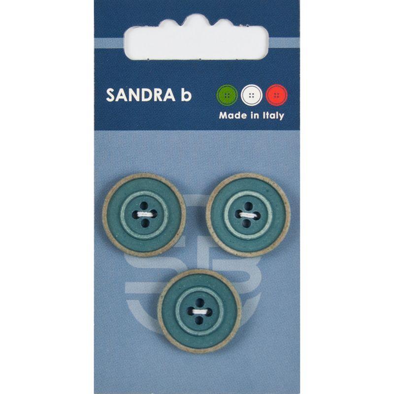 Sandra B knopen C129 maat 32 - 20 mm Blauw met motief